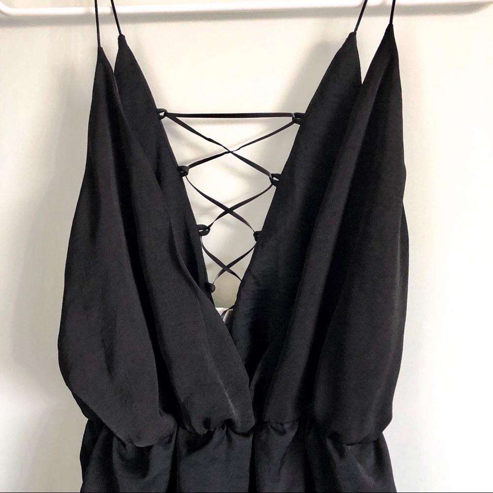 ASOS Petite Lace Up Satin Teddy - Picture 6 of 8